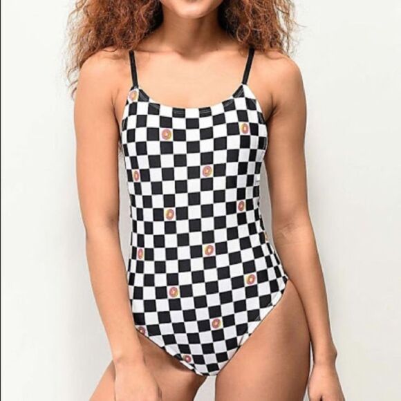 OF Odd Future Checkered Donut One Piece bathing suit size small never worn - Picture 8 of 9